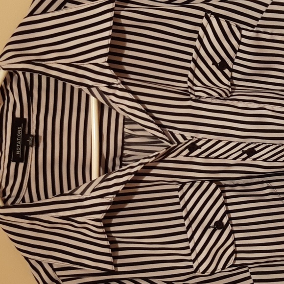 Notations black and white blouse Size Large - Picture 4 of 5